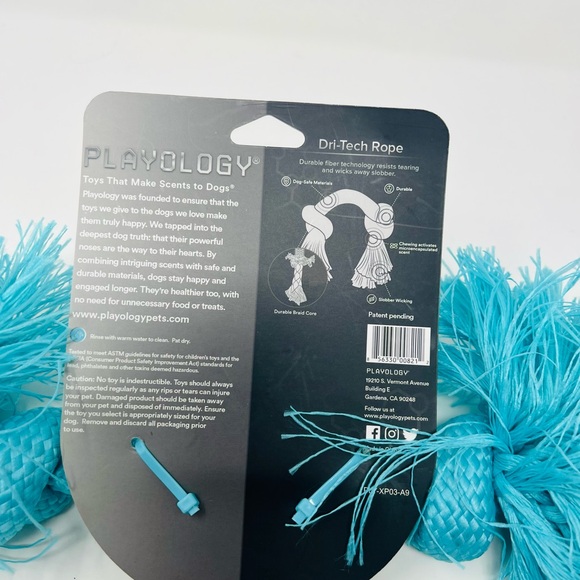 NWT Playology Peanut Butter Flavored Dri-Tech Rope Size Medium dogs 15-35 pounds - Picture 4 of 12